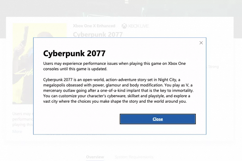 Microsoft начала предупреждать об опасностях Cyberpunk 2077
