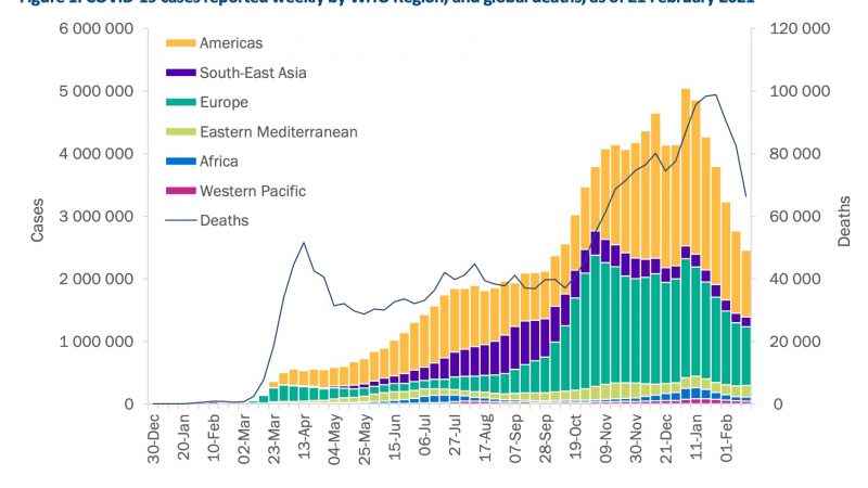 ВОЗ: Смертность от COVID-19 в мире снижается третью неделю подряд – инфографика