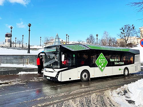 Новый электробус МАЗ-303Е засветился на улицах Киева. Видео