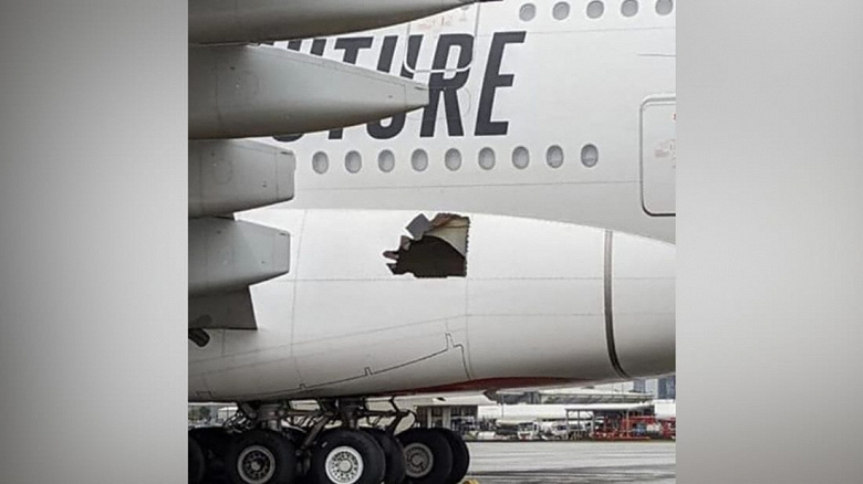 Airbus A380 пролетел 14 часов с дырой в обшивке. Рейс Emirates успешно добрался из Дубая в австралийский Брисбен
