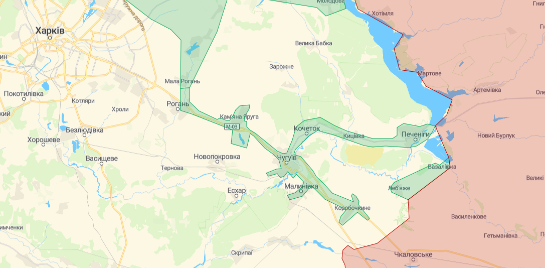 Фронт в районе Лебяжьего (Карта: deepstatemap.live)