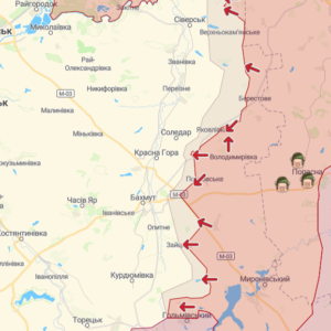 РФ пыталась наступать в районе Северска, Бахмута и Донецка. ВСУ отбили все атаки — карта