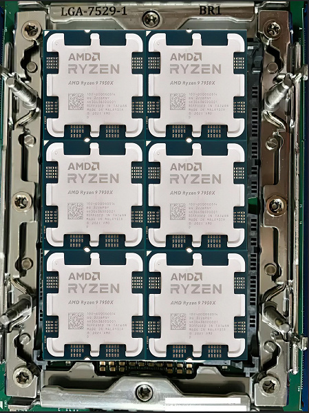 Появились фото гигантского сокета Intel LGA 7529 – в него вмещается шесть AMD Ryzen 7950X