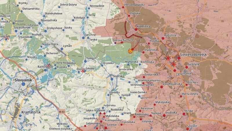 Генштаб: Россия не смогла взять дорогу на Бахмут, начала новые штурмы у Кременной — карта