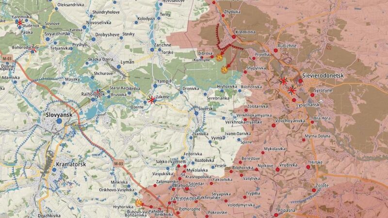 ВСУ: РФ штурмует Бахмут и дорогу на Часов Яр, атакует Угледар, Авдеевку и Марьинку — карта
