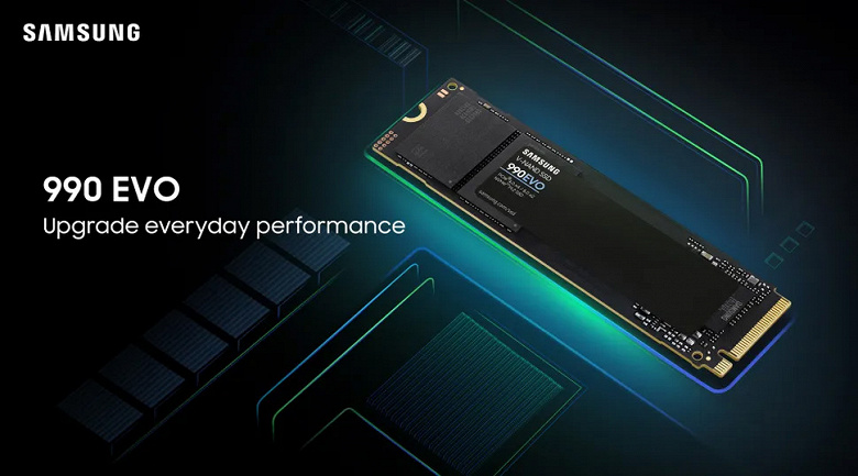 Представлен Samsung SSD 990 EVO — первый в мире гибридный накопитель с поддержкой PCIe 4.0 x4 и PCI 5.0 x2