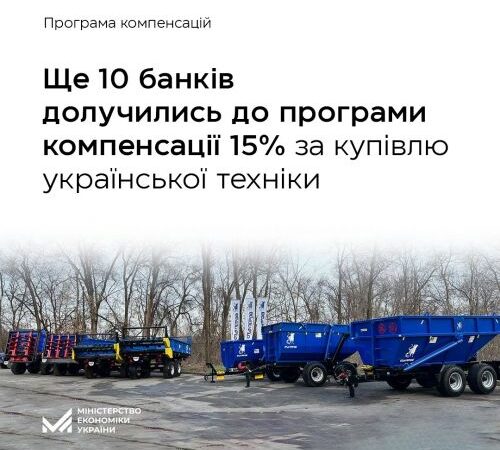 До програми компенсації 15% за купівлю української техніки долучились ще 10 банків